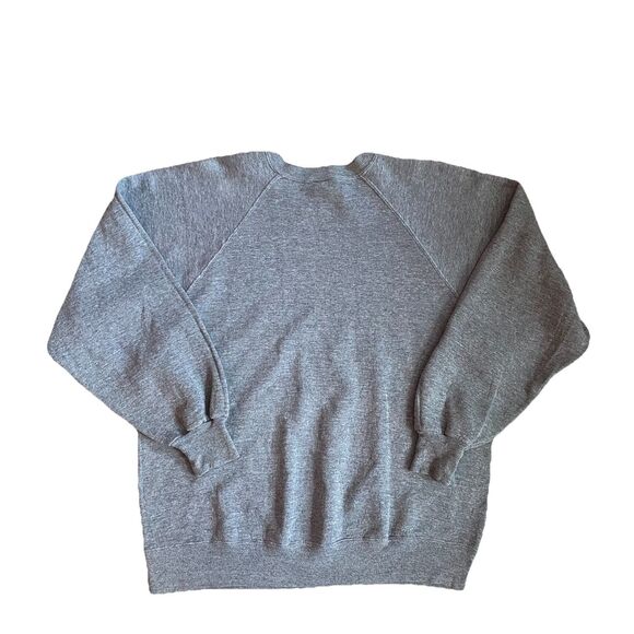 Vintage 80s Jerzees Tri Blend Sweatshirt XXL Heather Gray Rayon Blank Basic 2XL - Picture 3 of 8